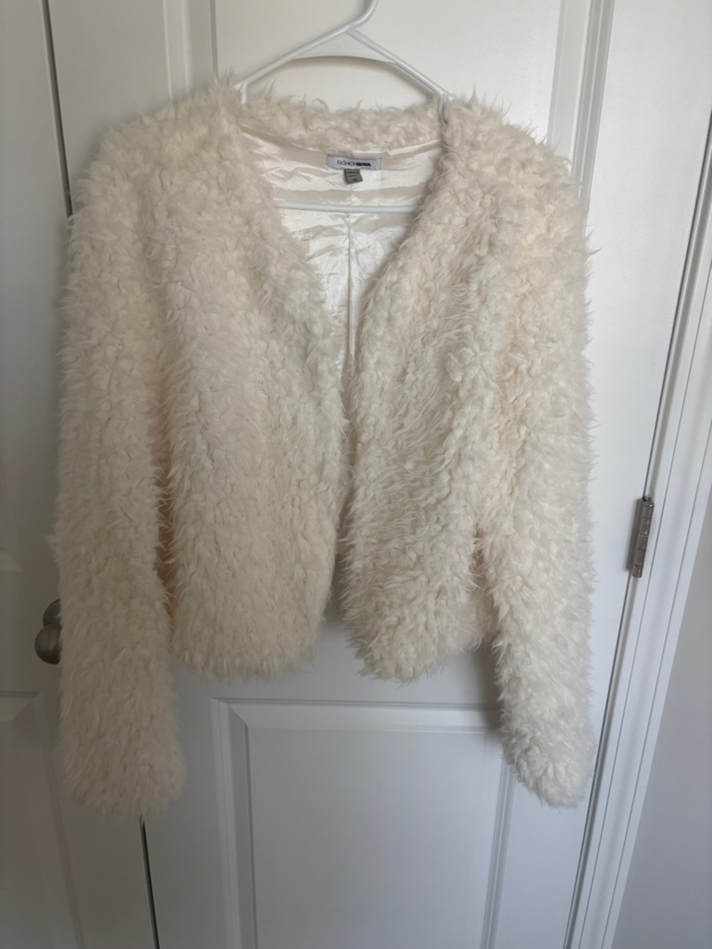 Fashion Nova Ivory Plush Teddy Jacket